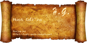Hust Géza névjegykártya