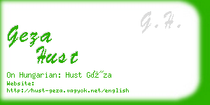 geza hust business card